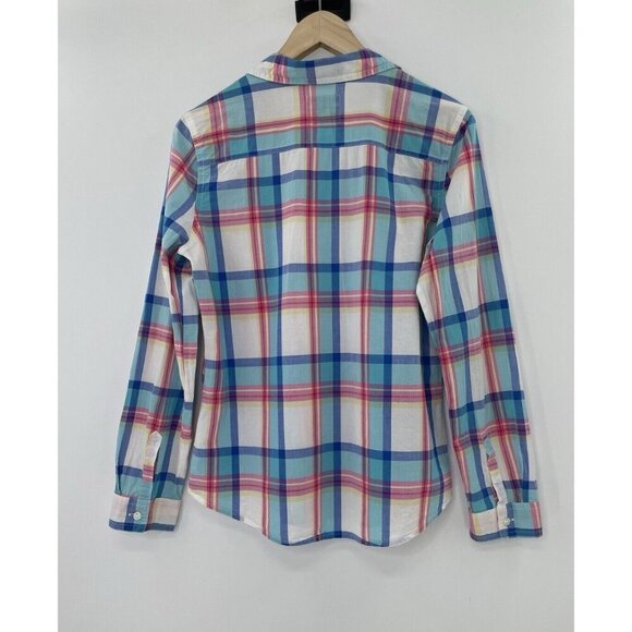 Old Navy Women’s Plaid Lightweight Collared Button Up Blouse Sz Medium - Picture 3 of 10